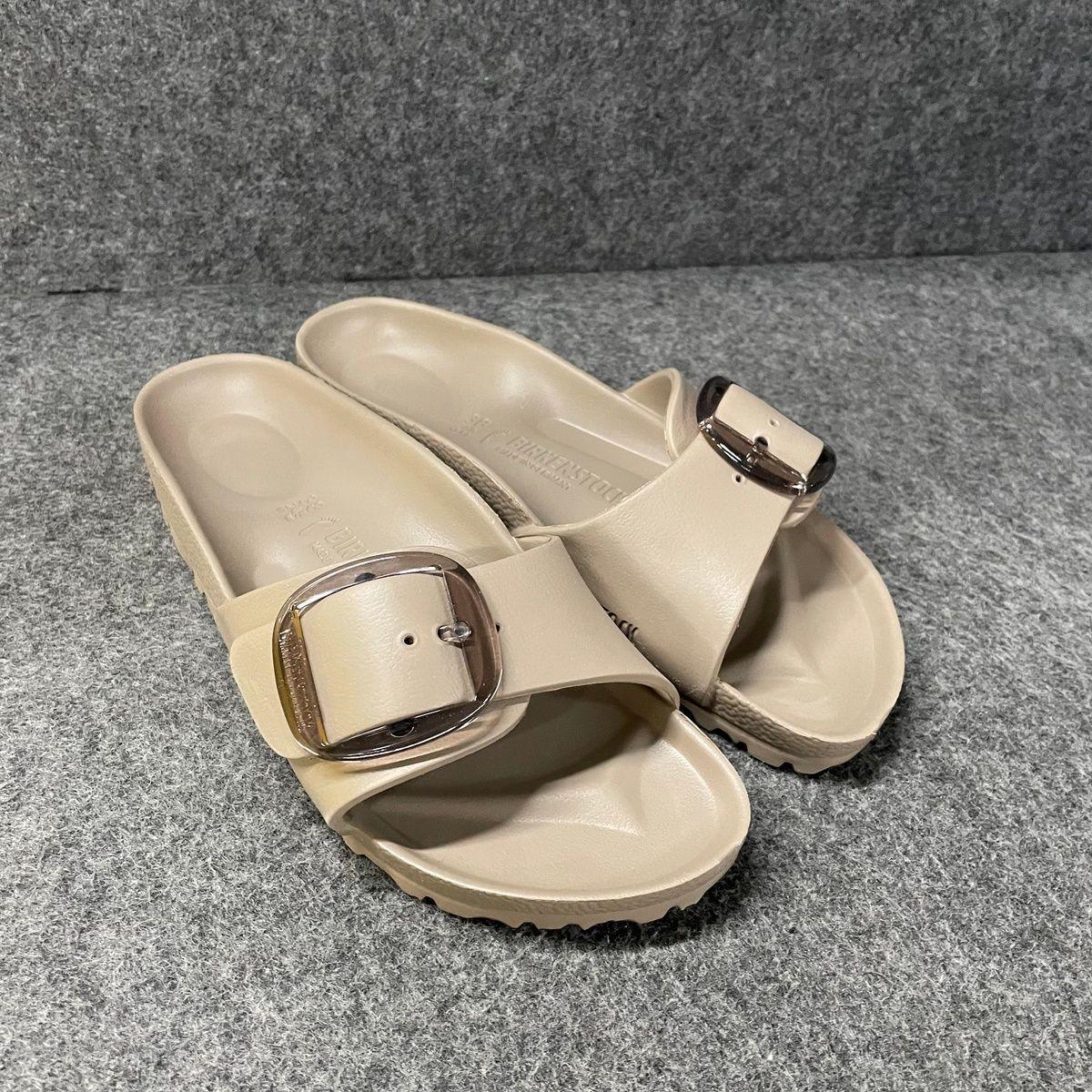 BIRKENSTOCK Madrid Big Buckle Sandals Unisex Size M5/W7 Gray Taupe