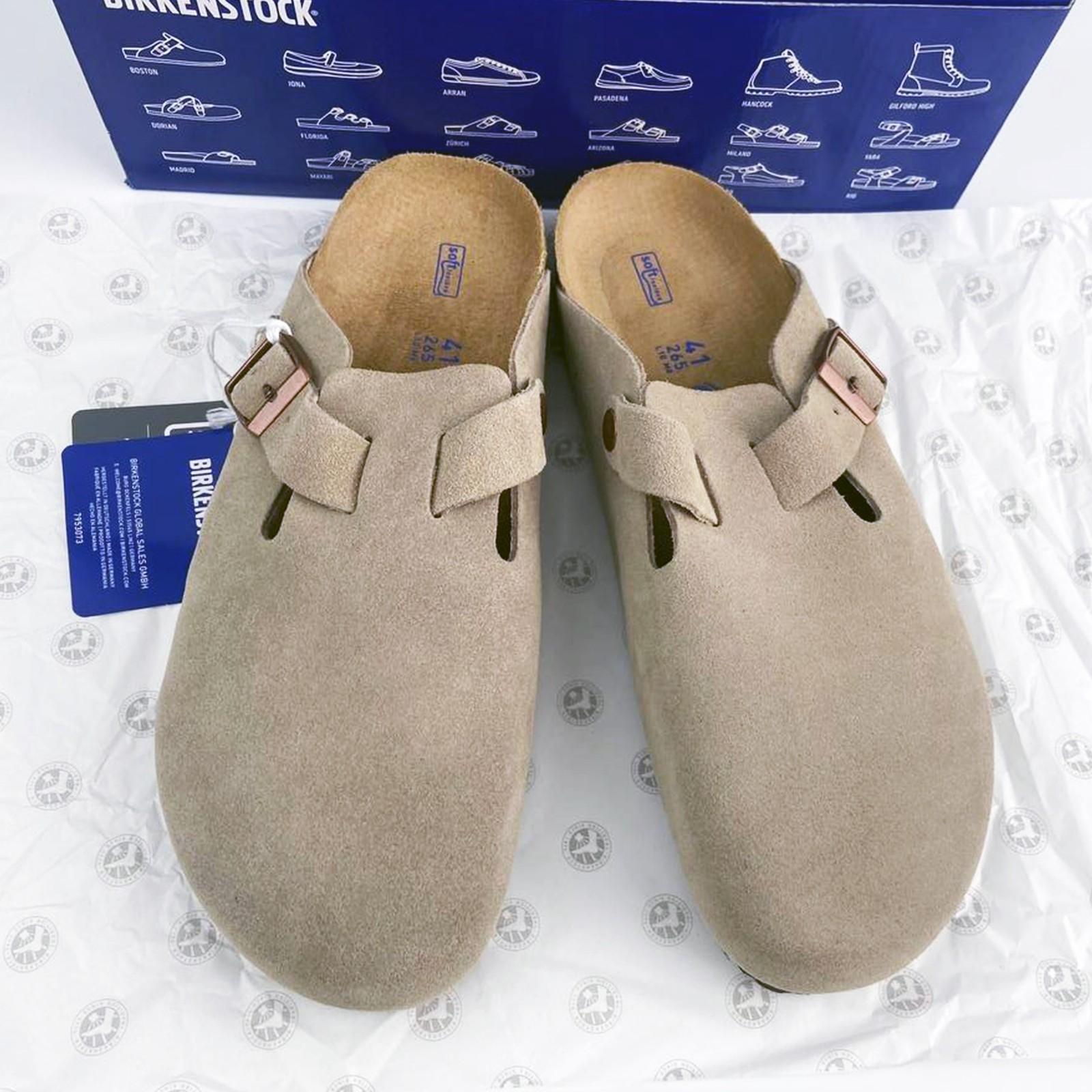 Birkenstock Boston Taupe Leather Narrow Women/Wide Men EU37-45 Sandal Shoes