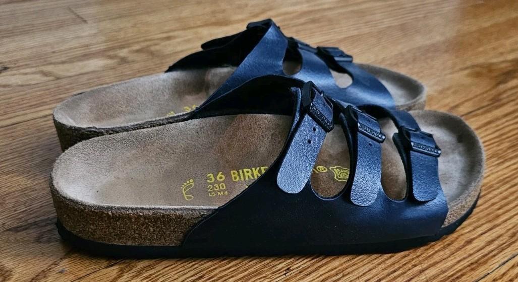 Birkenstock Florida Sandal  Womens Size EU 36 US 5-5.5 Blue Three Straps