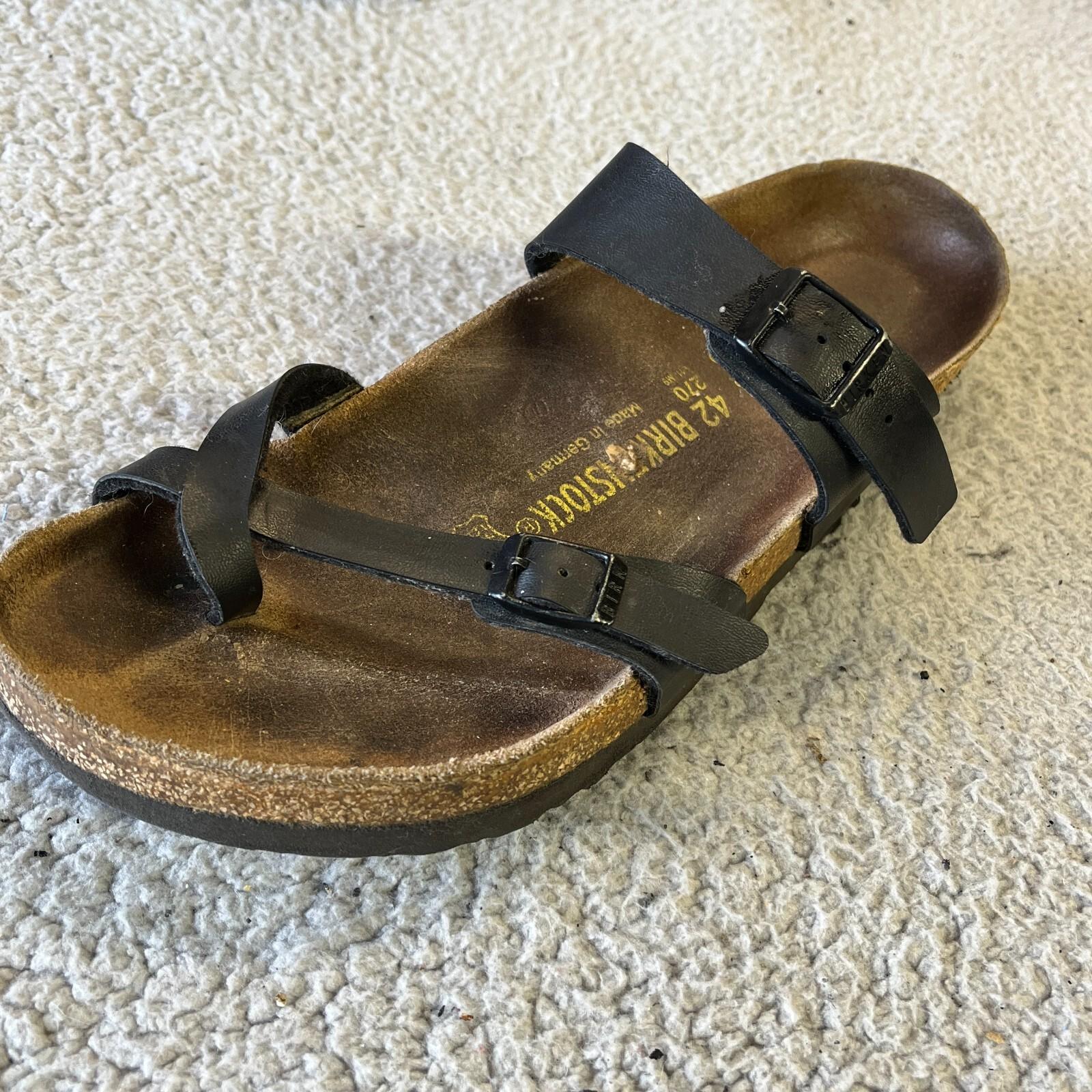 Birkenstock Mayari Sandals Womens EU 42 US 11 Regular Black Birko Flor Slide