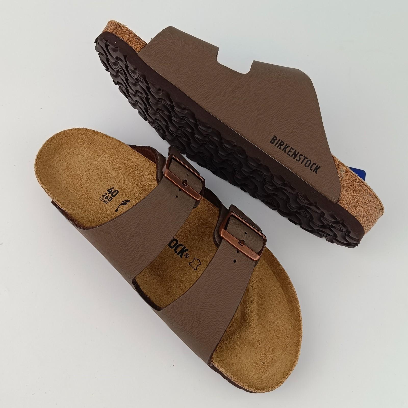 Birkenstock Arizona Mocha Birko-Flor Comfort Leather Sandals Men’s Women’s Shoes