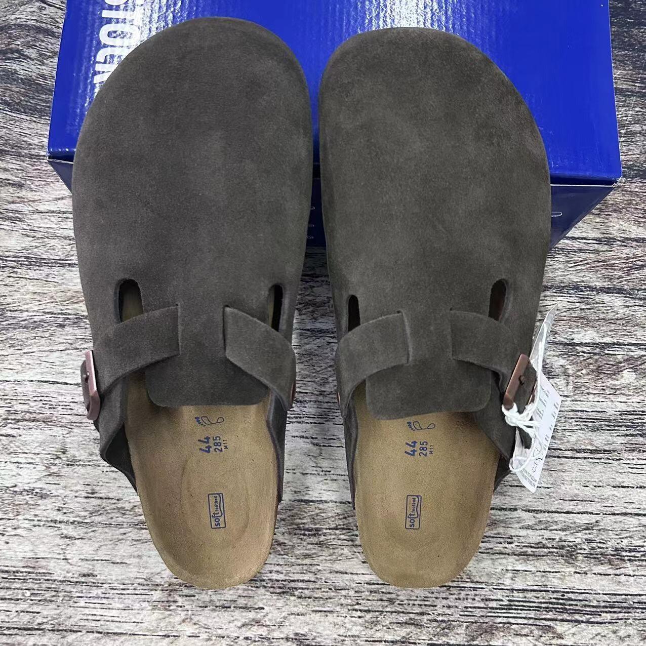 Birkenstock Boston Mocha Suede Leather Soft Footbed Men’s Shoes NarrowWide 37-45