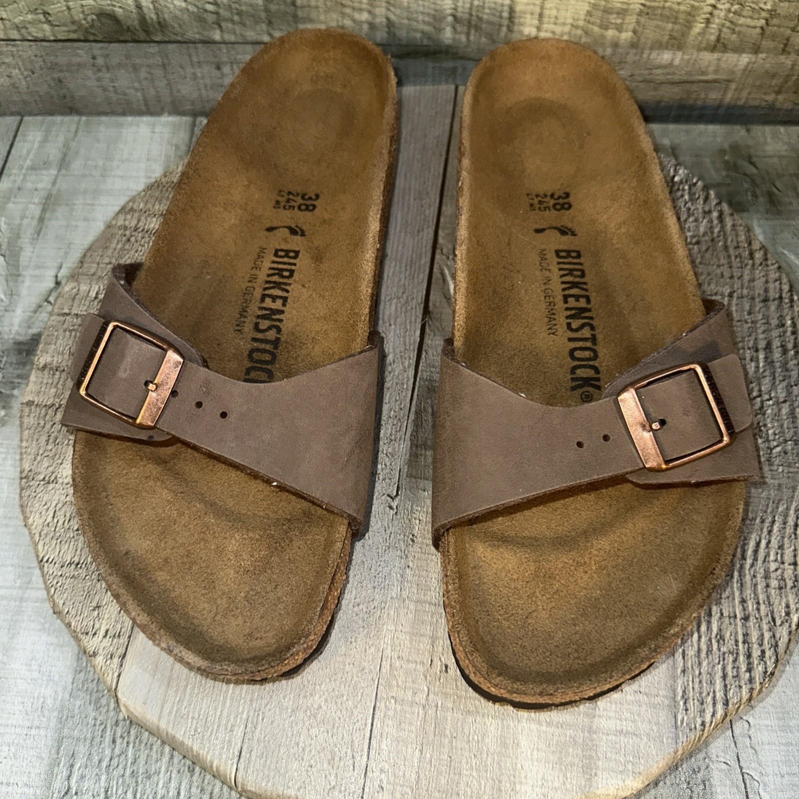 Birkenstock Madrid Sandals Brown Leather Women’s Size 38 EU / 7-7.5 US