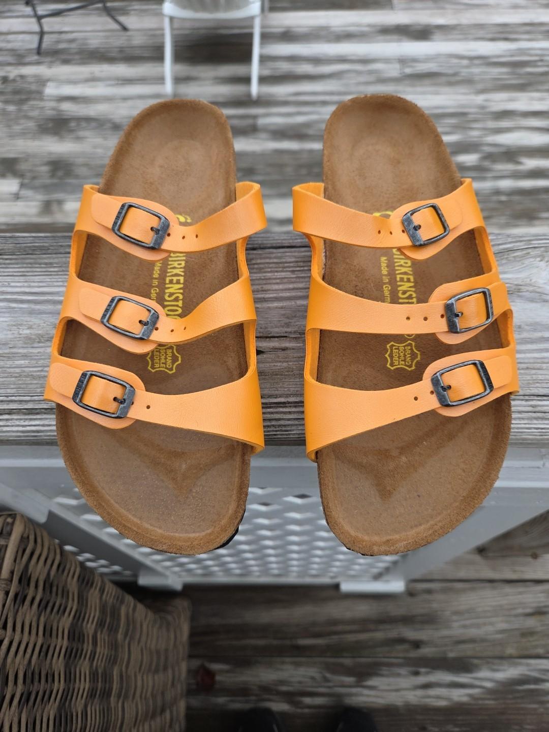Birkenstock Florida Sandals EU 40 US 9 3 Strap Orange