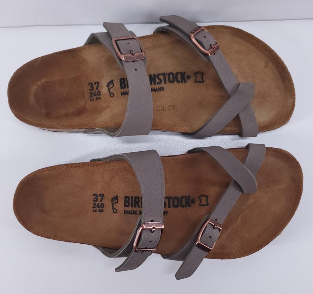 Birkenstock Women’s Mayari Sandal, Stone, 37 R EU, 6-6.5 M US