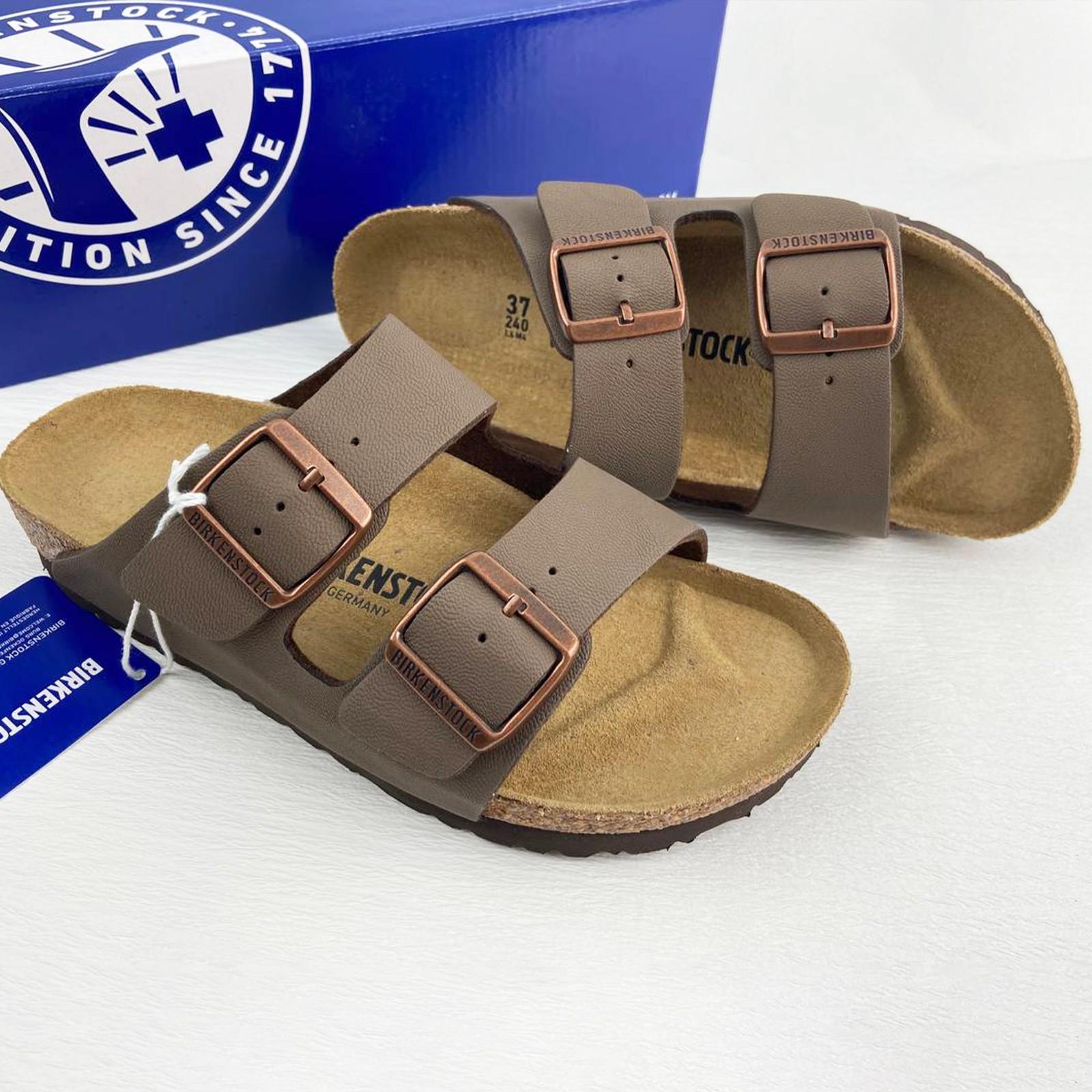 Birkenstock Arizona Mocha/Brown Sandals Comfort Leather EU37-45 Men/Women Shoes