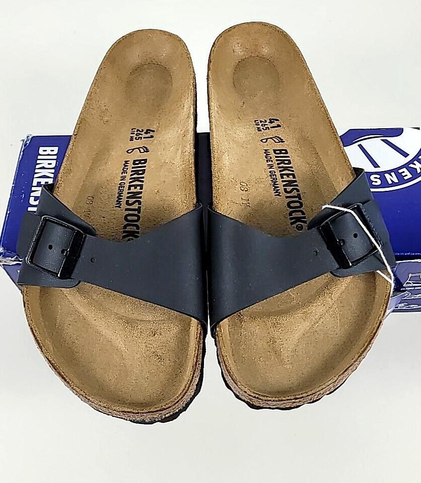 NIB Birkenstock MADRID BS Birko-Flor Black Womens Sandals Sz 41/10 – 37/6 – 36/5