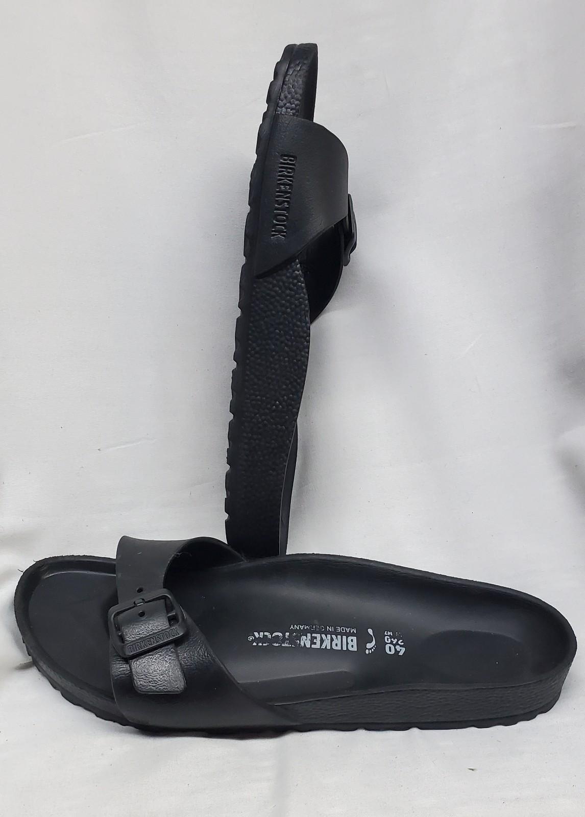 Birkenstock Madrid Womens Shoes Size 40 US 9 Black Rubber Sandals Slides Buckle