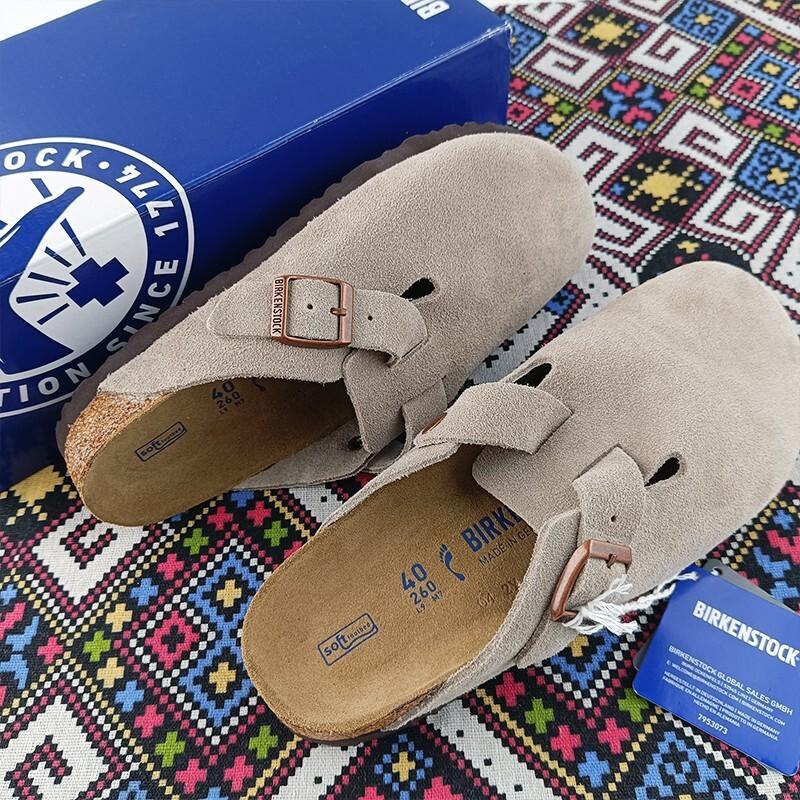 Birkenstock Boston Taupe Suede Leather Narrow EU37/38/39/40/41 Size Women Shoes