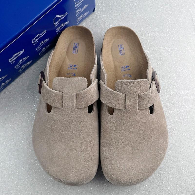 Birkenstock Boston Taupe Suede Soft Leather Men’s and Women’s Shoes Size37-45