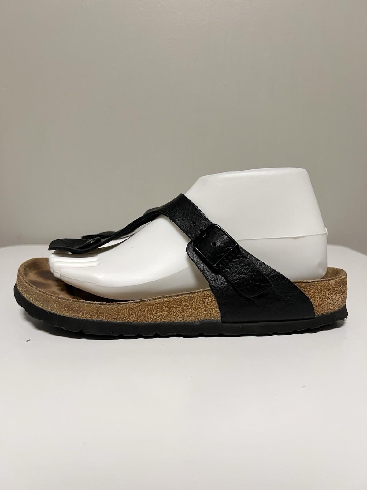 Birkenstock Gizeh Leather Black Women’s Sandals EU 39 US 8-8.5 Regular Fit