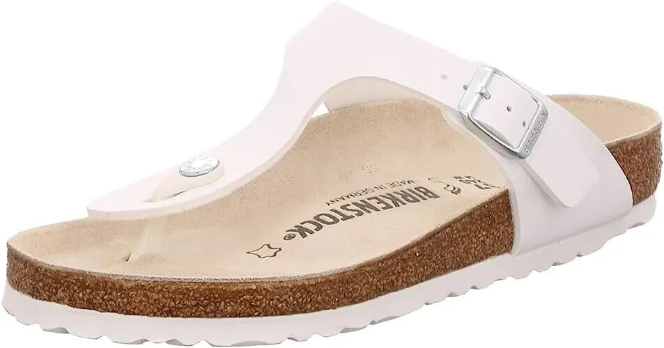 New Birkenstock Gizeh 0043731 Regular Fit Birko-Flor Thong Flip Flop – White
