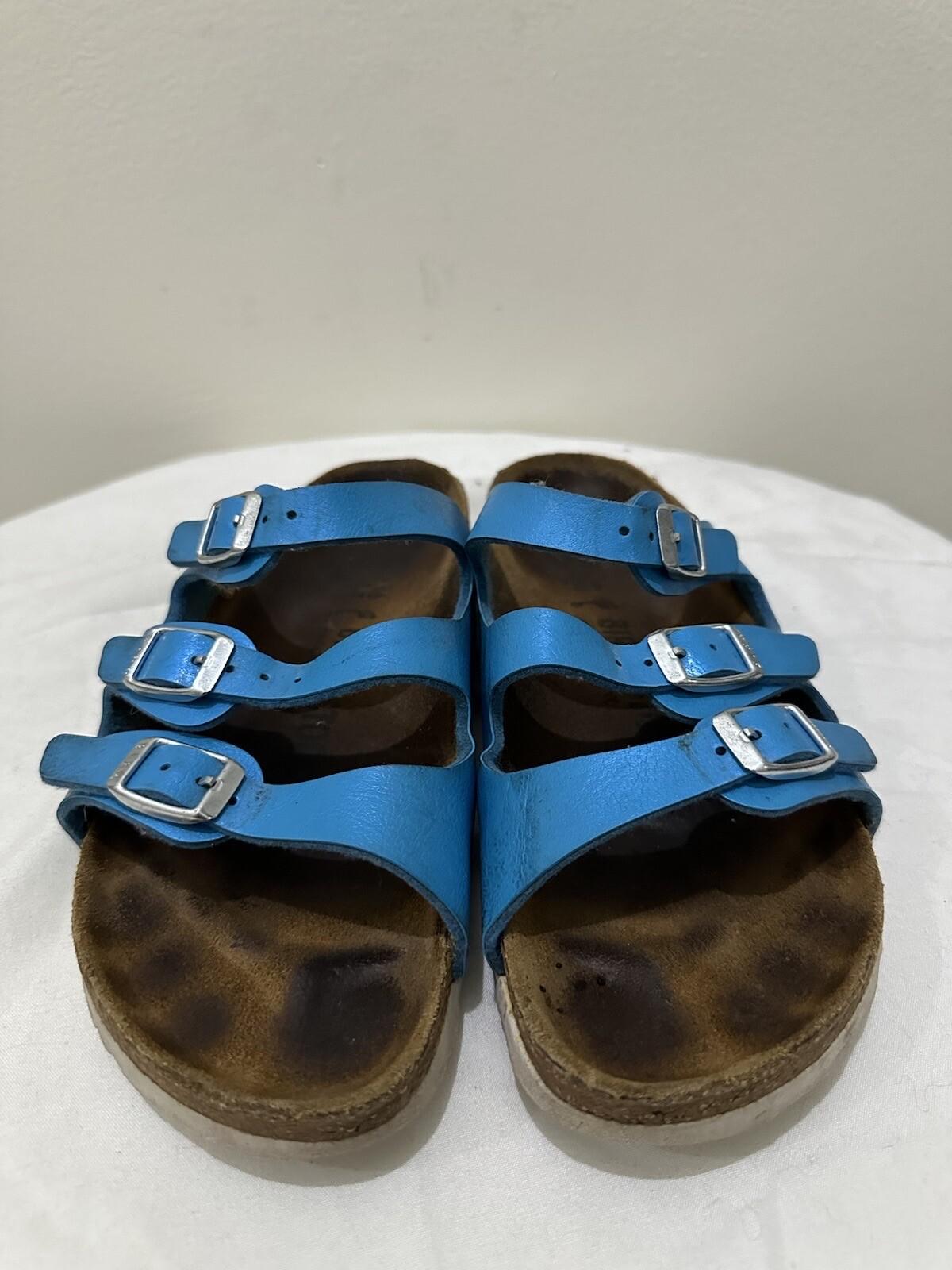 BIRKENSTOCK Florida Metallic Blue 3 Strap Sandal Women’s US 5 EU 36