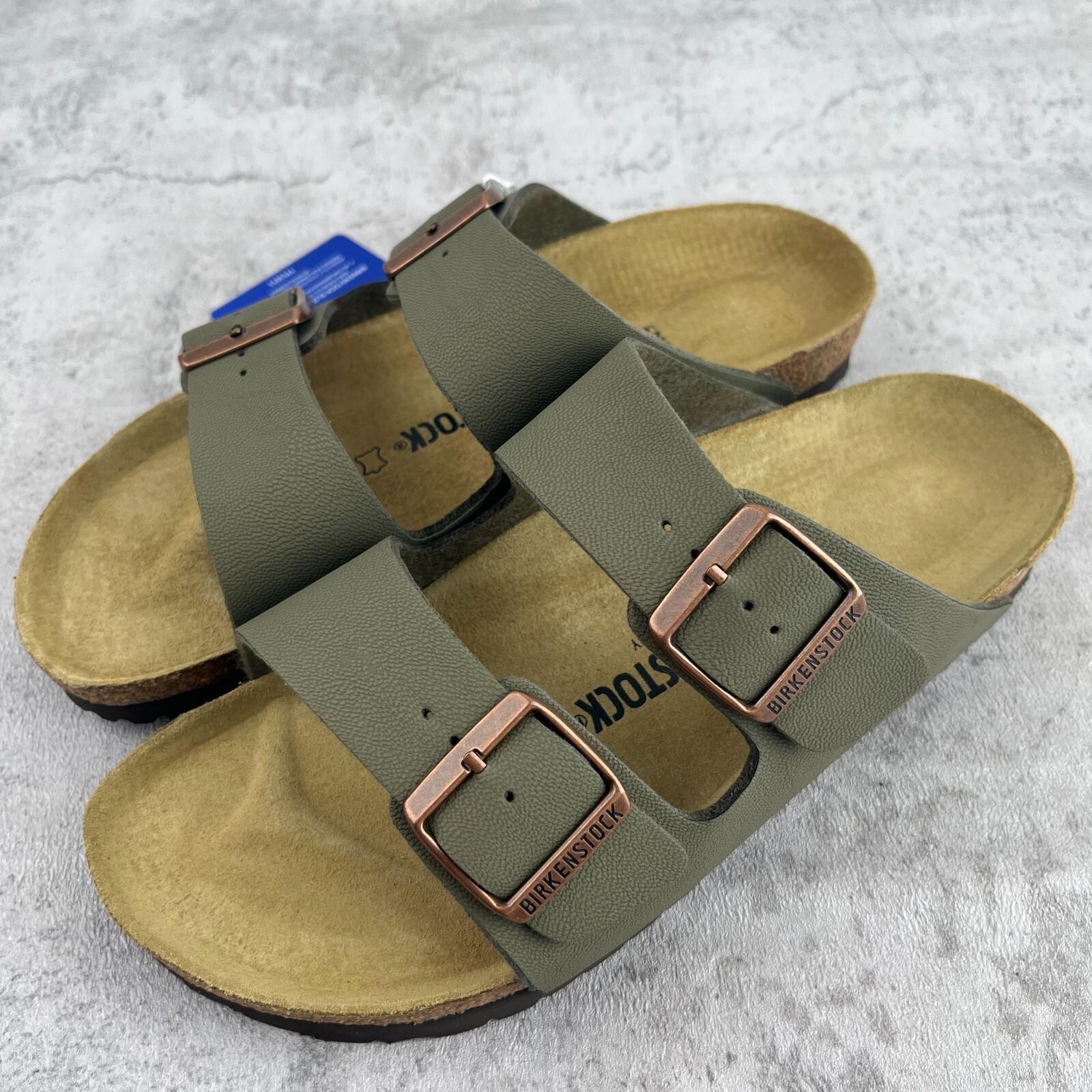 Birkenstock Arizona Birkibuc Stone Soft Footbed Leather Sandals – Select Size
