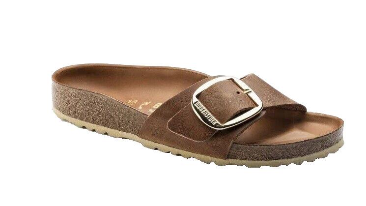 Birkenstock Madrid Big Buckle Narrow Fit Leather Cogna US Men 8 Wmen 10 EUR 41