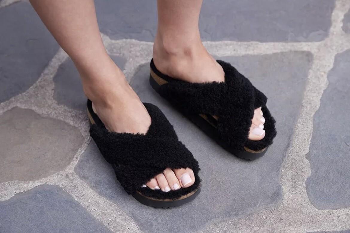 BIRKENSTOCK PAPILLIO Black Daytona Teddy Women’s Platform Sandal Size US 7 EU 38