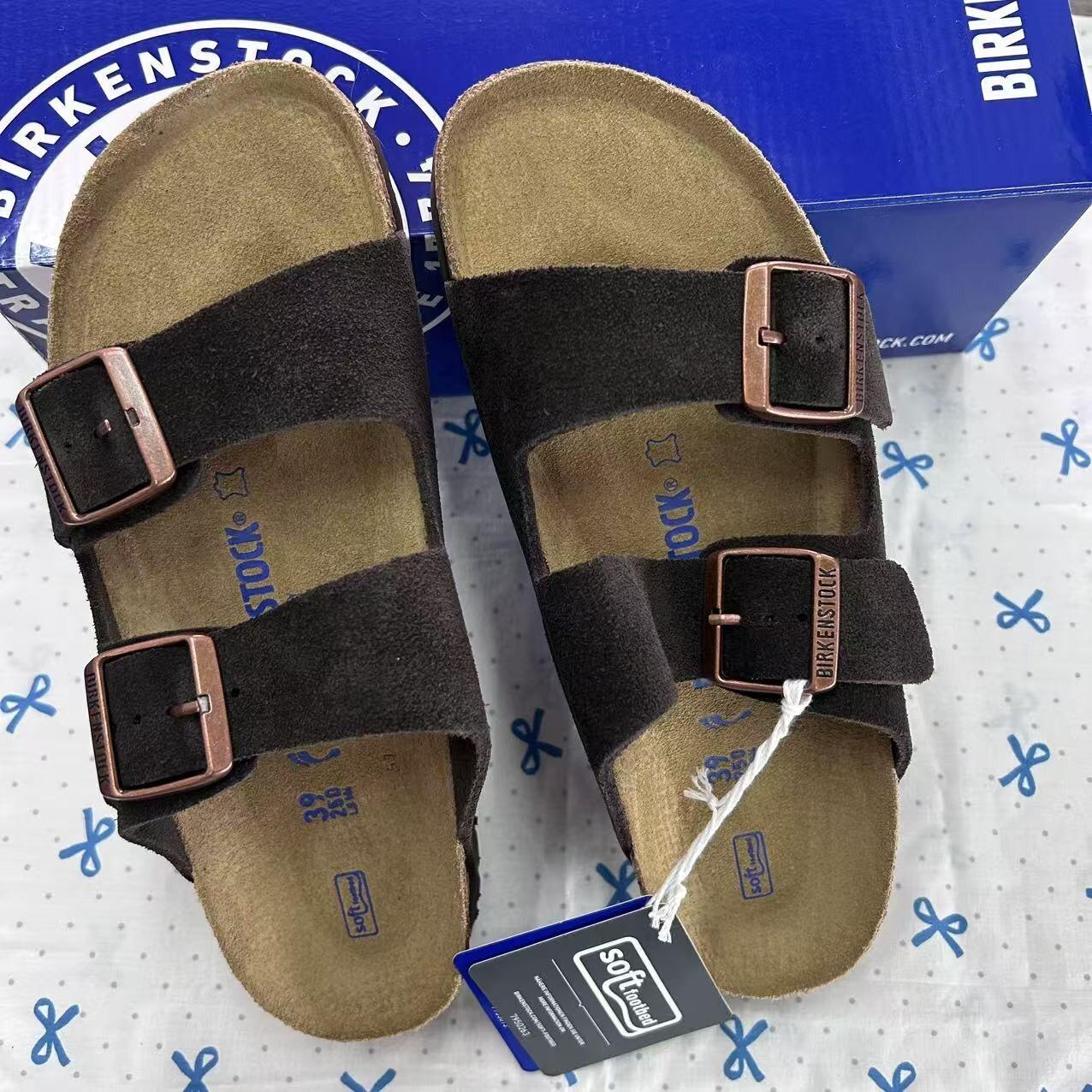 Birkenstock Arizona Mocha Suede Leather Women’s Sandals Narrow 37-41/Wide 42-45