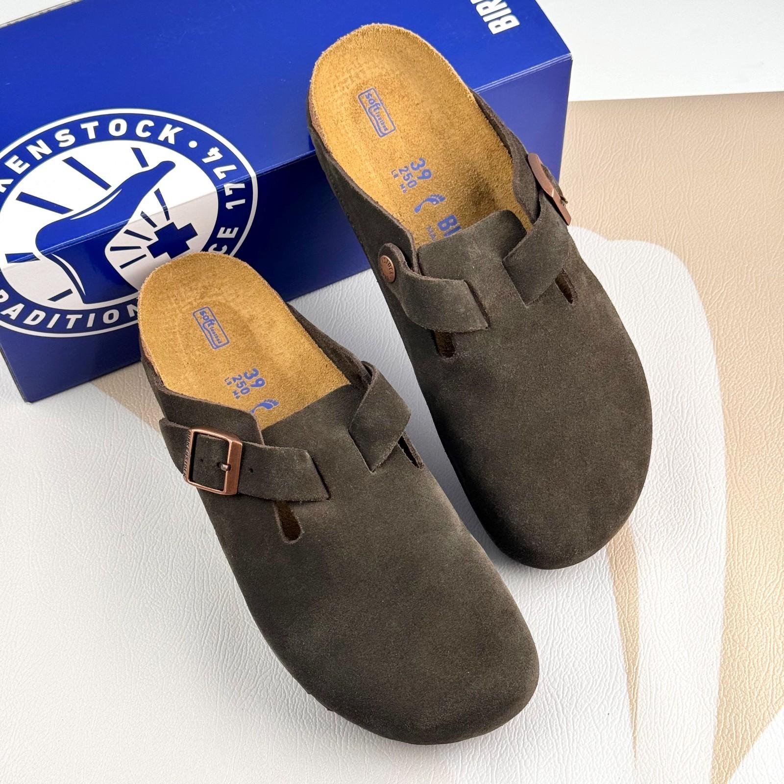 Birkenstock Boston Mocha Suede Soft Footbed Casual Shoes Women’s/Men’s