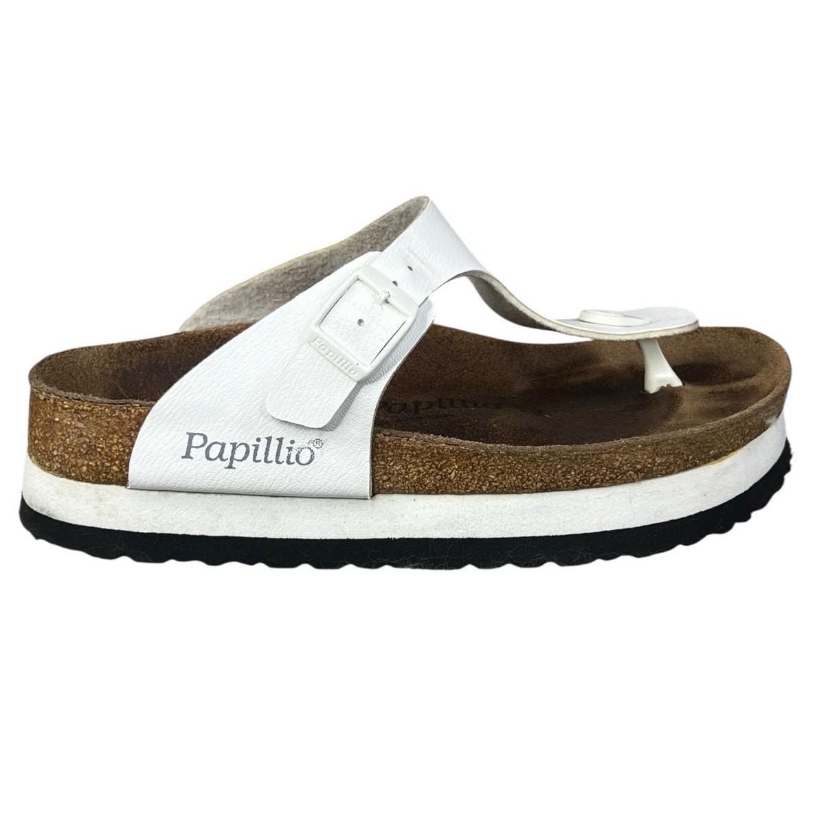 Papillio X Birkenstock Unisex Gizeh White Platform Sandal Size 37 M 4 W 6