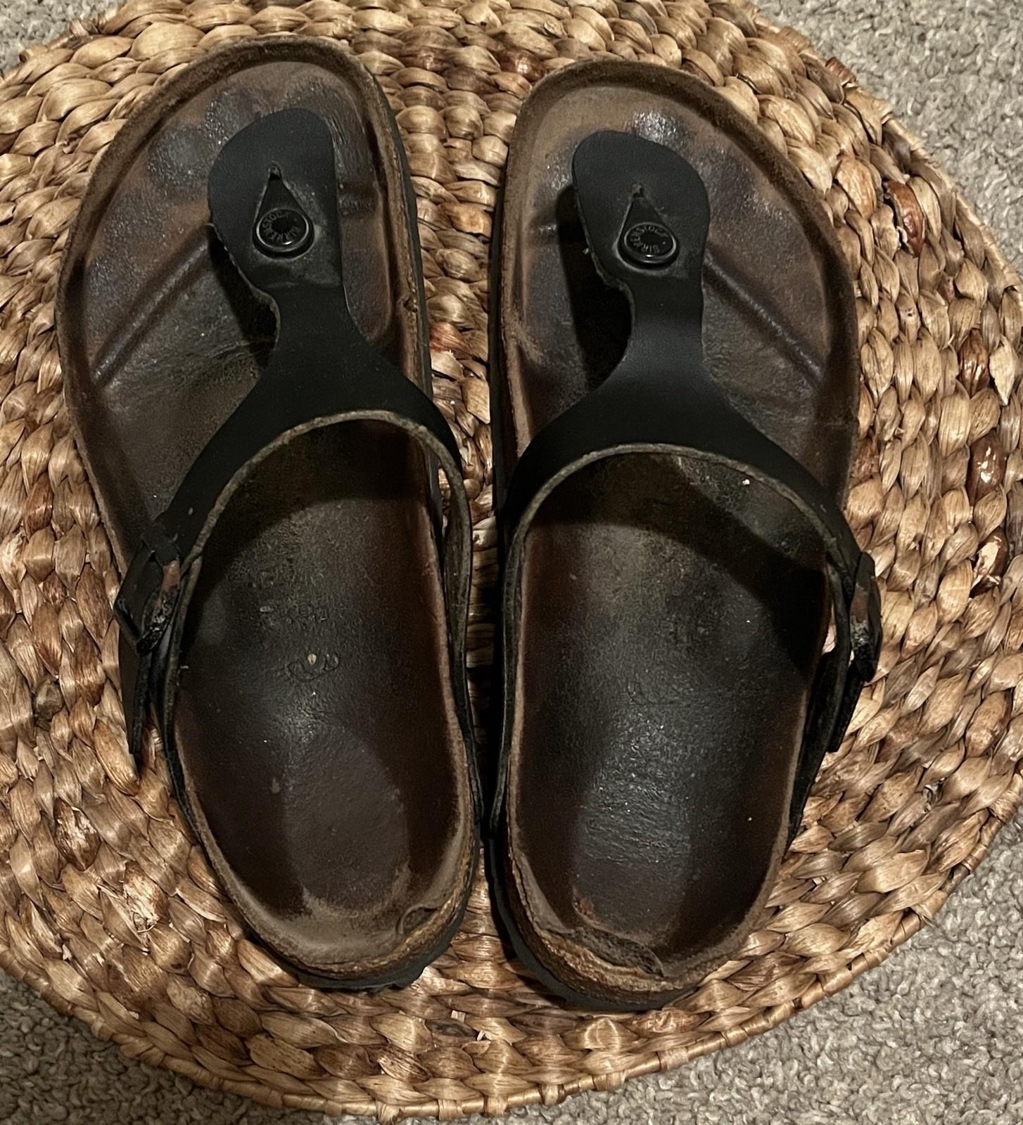 Birkenstock Gizeh Black Thong Sandals Women’s Size US 9 Leather