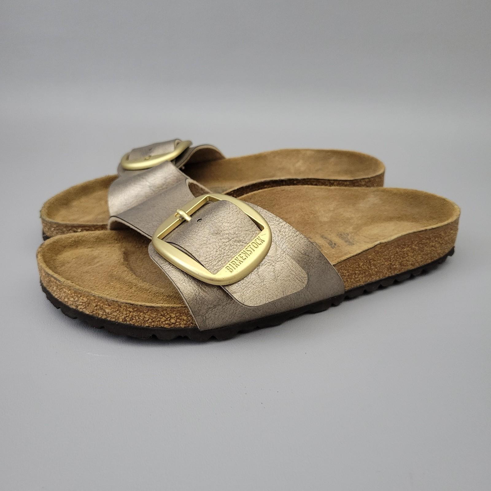 Birkenstock Madrid Big Buckle Women’s 7 N Size 38 EU Sandals Mettalic Gold