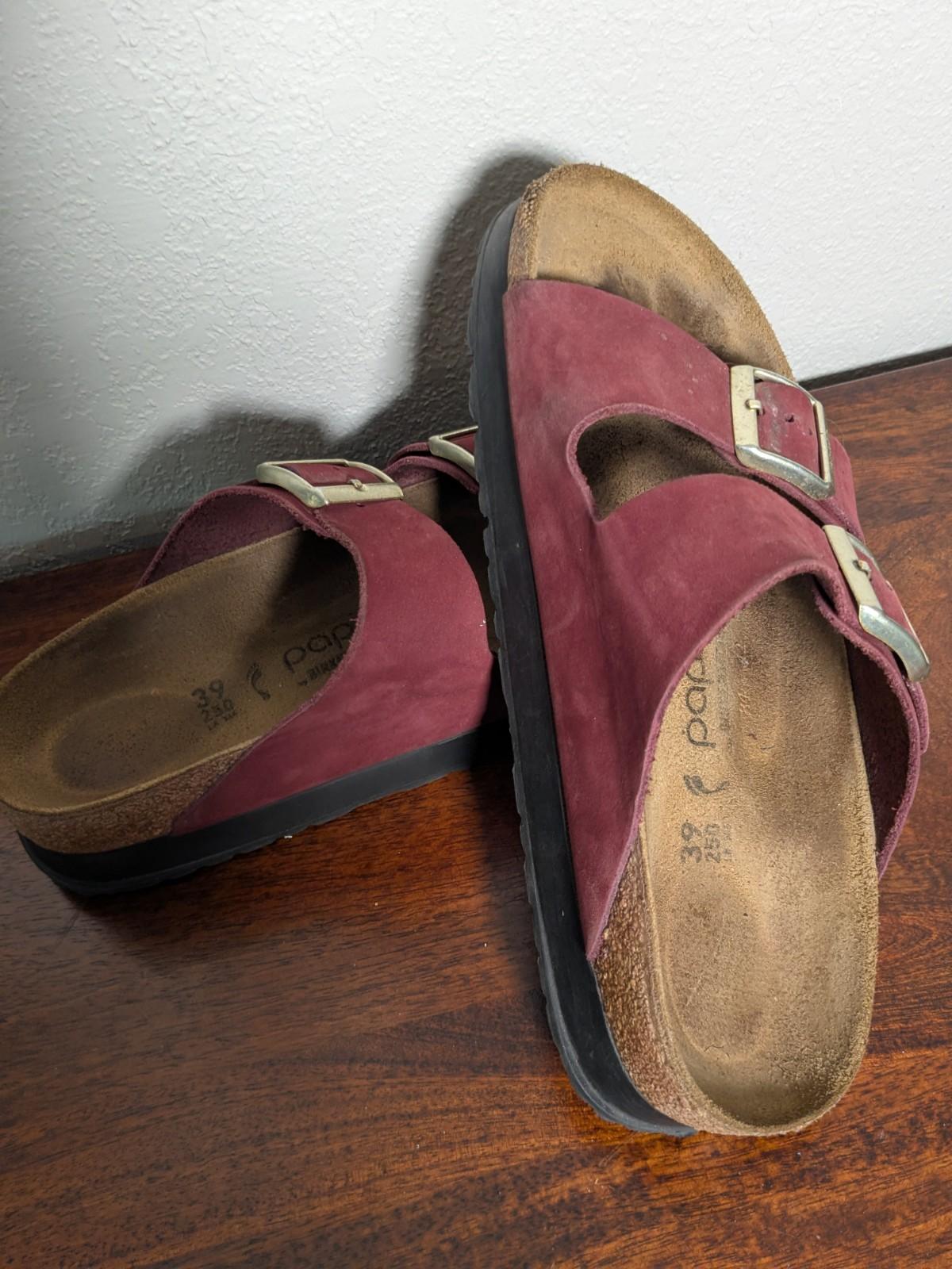 Birkenstock Papillio Sandals Burgundy Size 39 /8