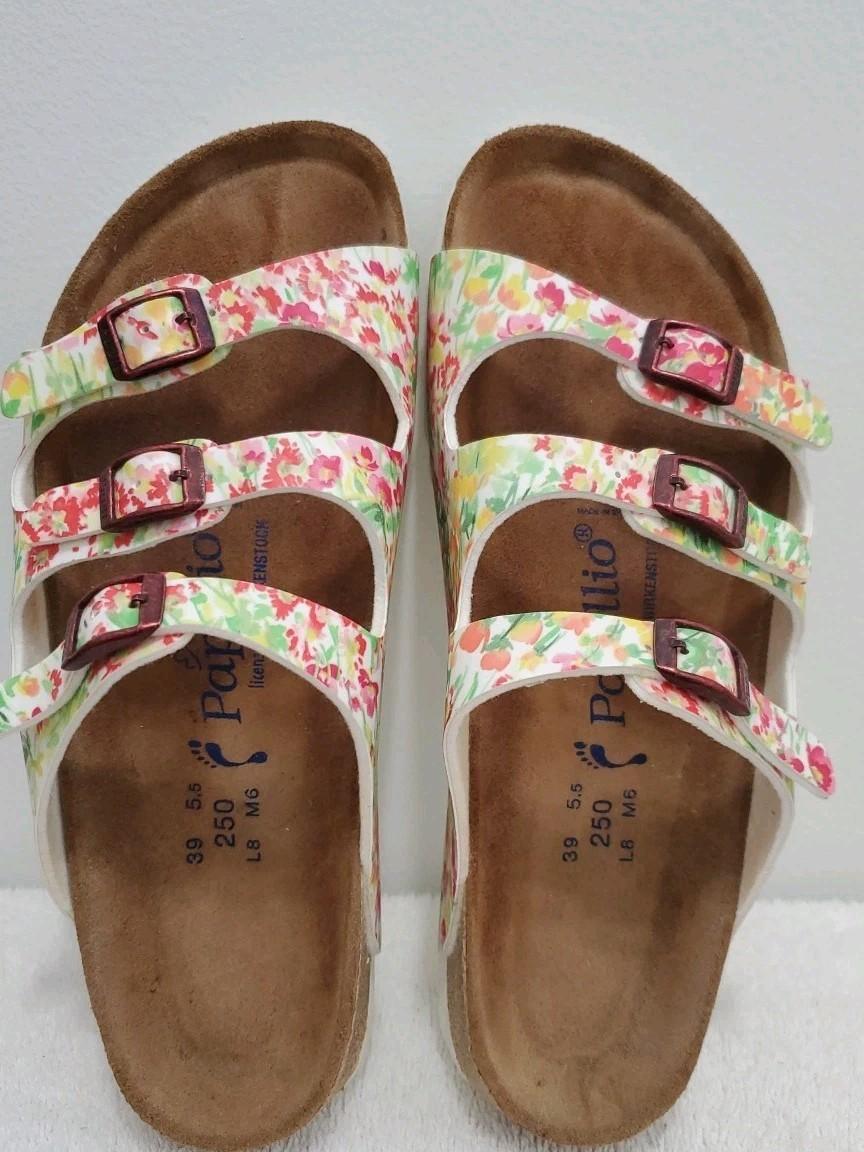 Birkenstock/Papillio Floral Sz 39 Narrow, Excellent Condition.