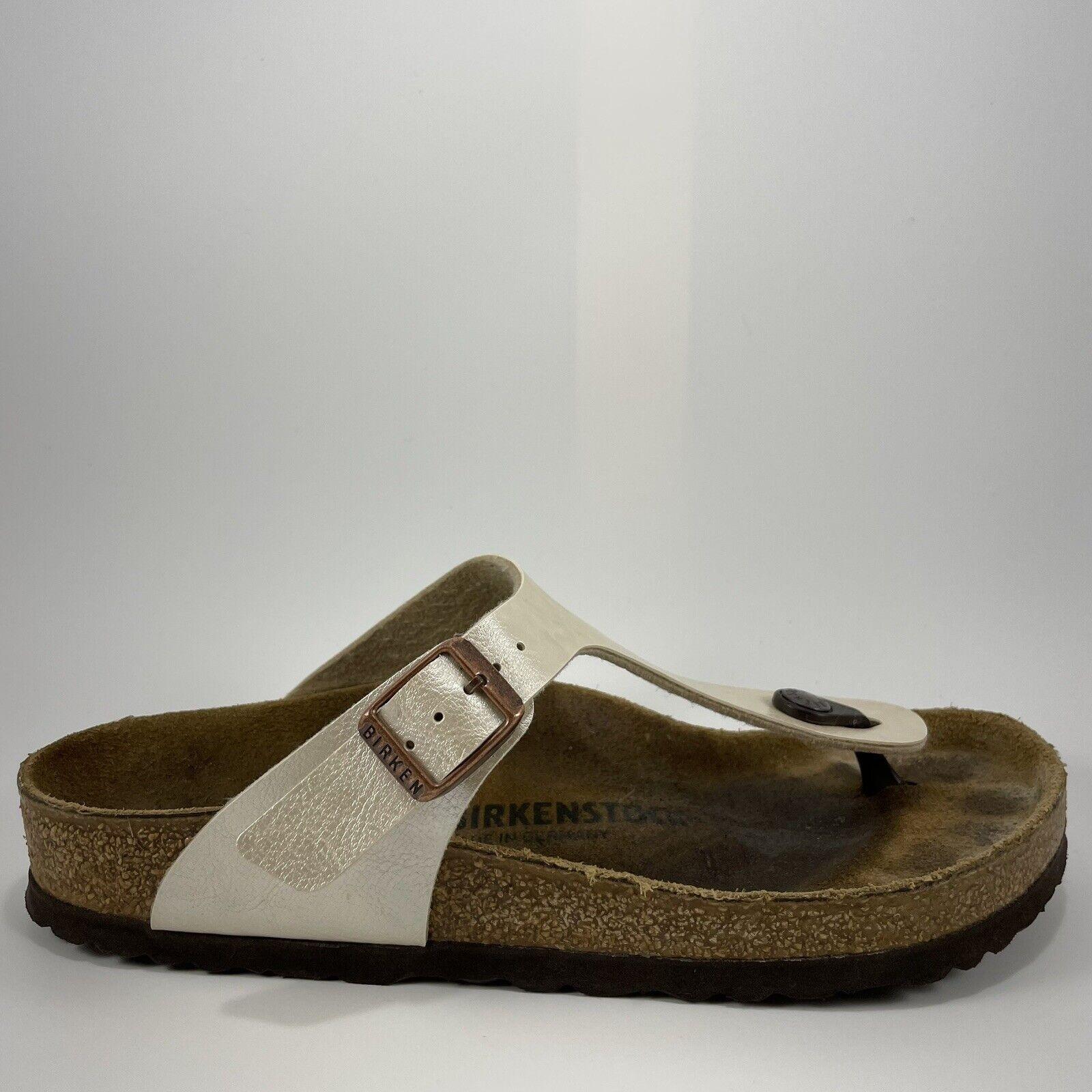 Birkenstock Gizeh Thong Sandals Womens Size 38 Womens Size 7-7.5 Beige Pearl