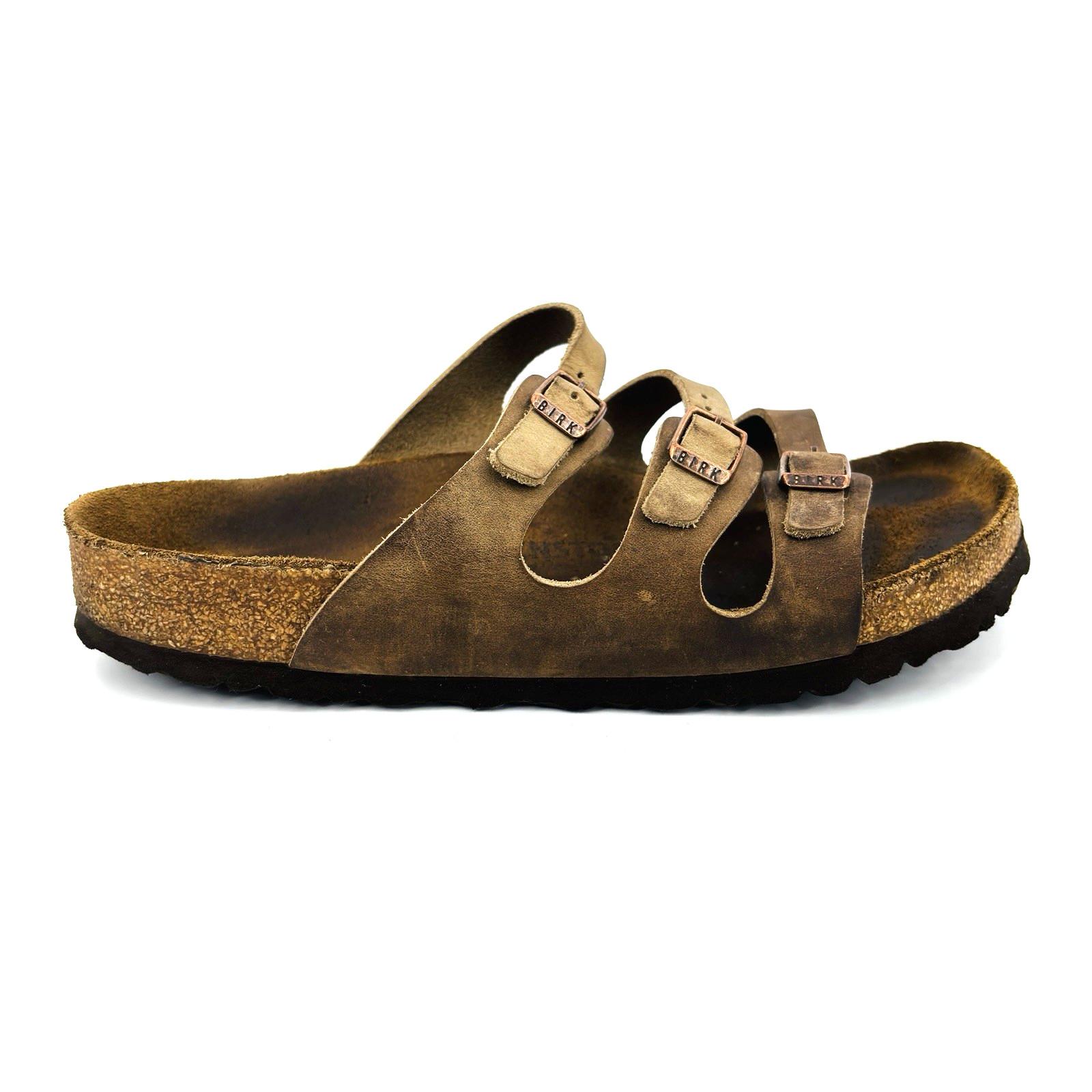 Soft Footbed Womens 9 40 Reg Birkenstock Florida Brown Genuine Leather Sandals