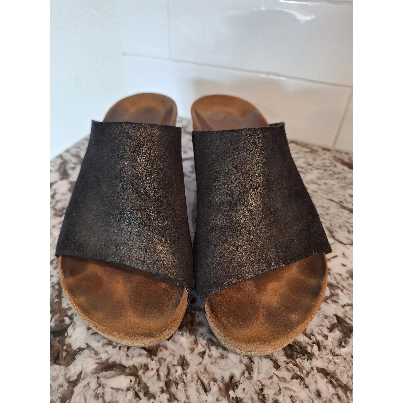 Birkenstock Papillio Cork Wedge leather Sandals Shimmery Suede sz. 37/ 6.5