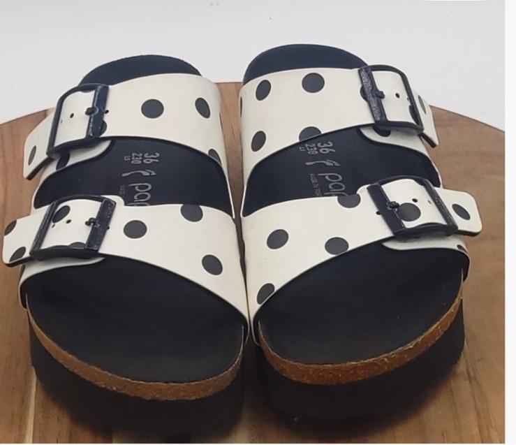 Birkenstock Papillio Womens EU 36 L 5 Birko-Flor Arizona Platform Dotted Sandals