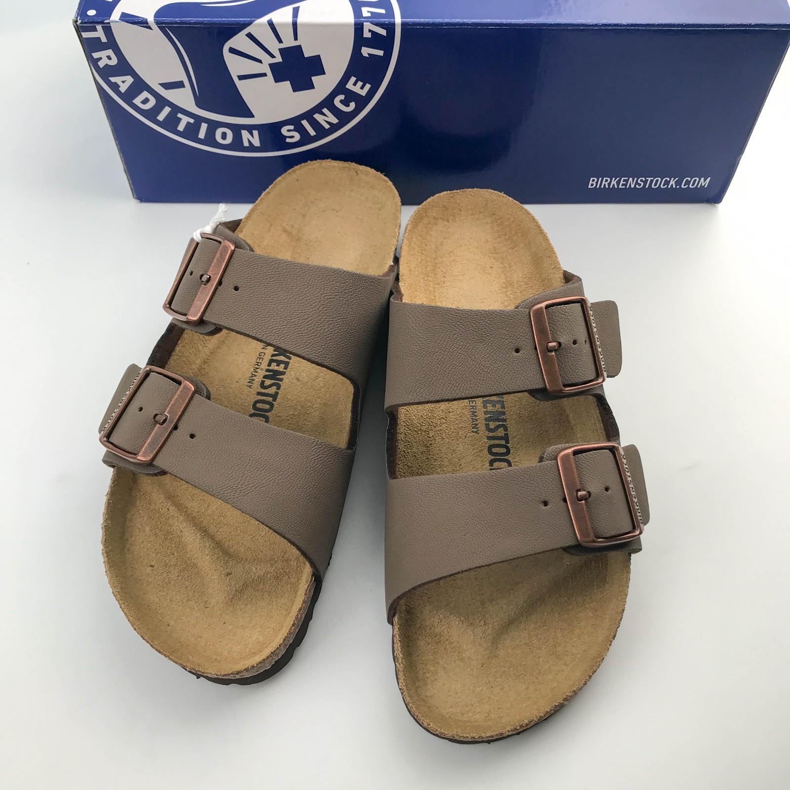 Birkenstock Arizona Birkibuc Synthetic Mocha Unisex Clogs Sandals Size 37-45 New
