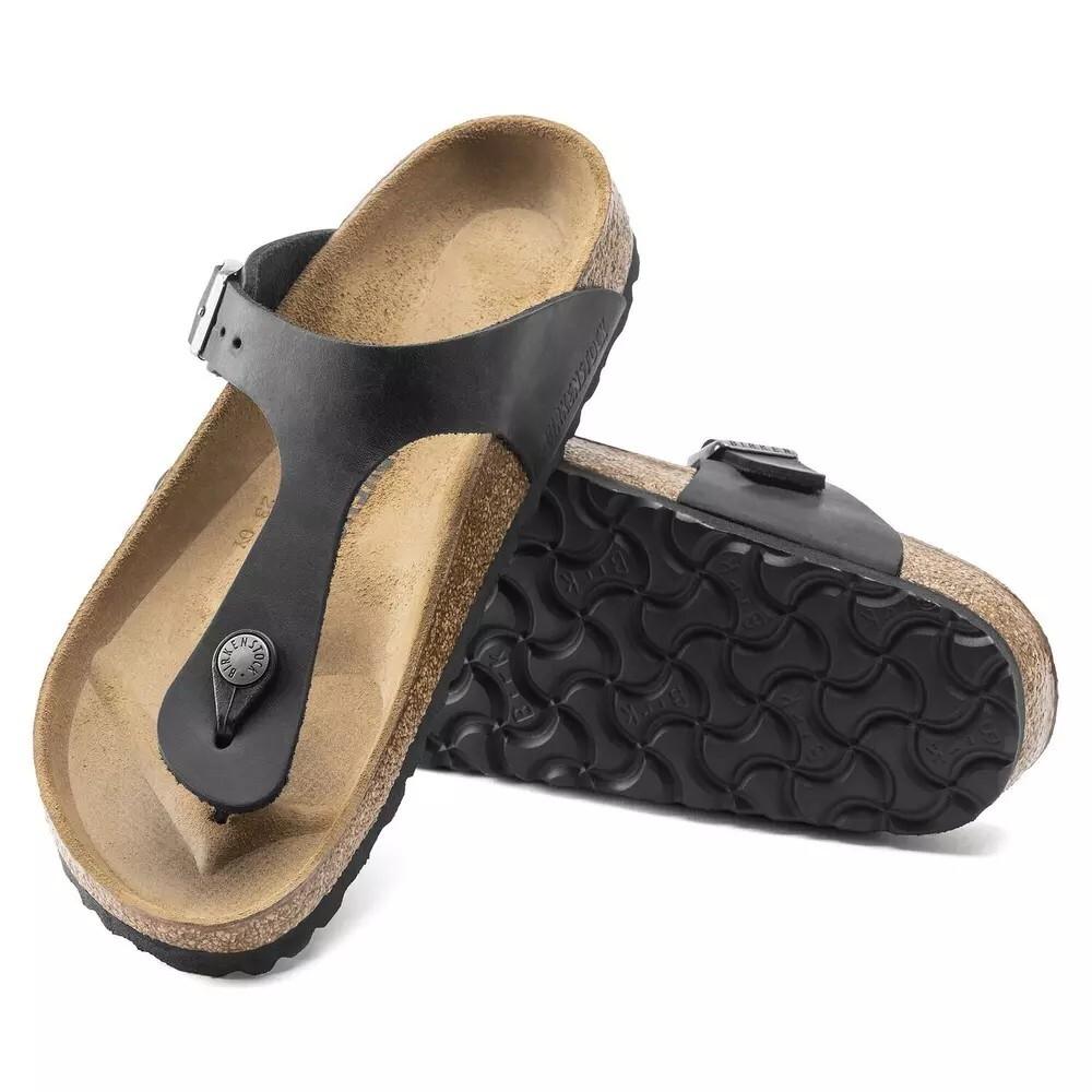 [0845251] Birkenstock Gizeh Black Oiled Leather *NEW*