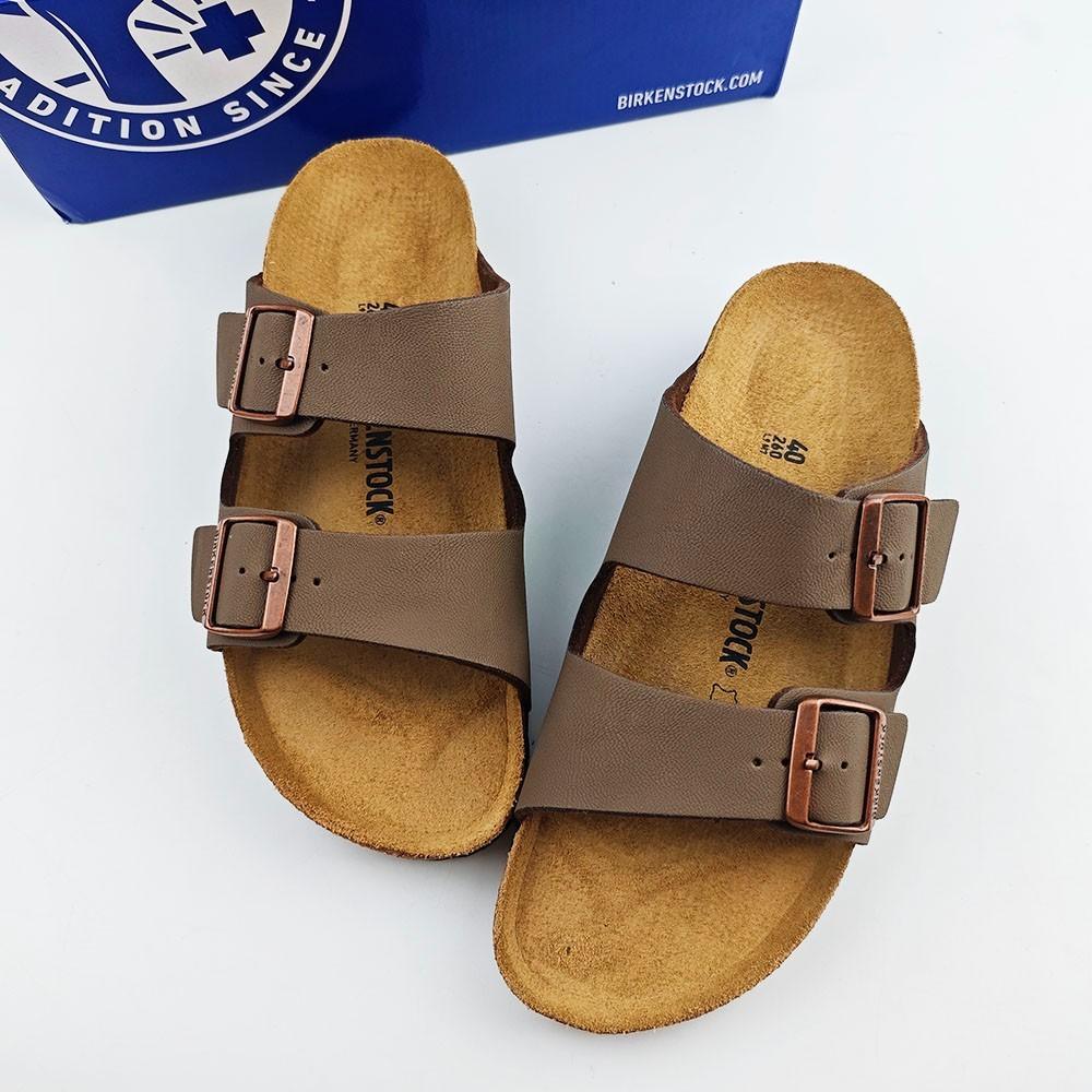 Birkenstock Arizona Birko-Flor Mocha Leather Sandals Narrow/Wide EU 37-45 Unisex