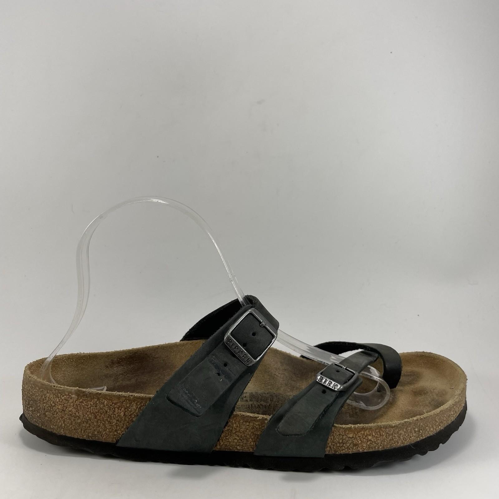 Birkenstock Mayari Slide Sandals Womens Size 41 US 10-10.5 Black Oiled Leather