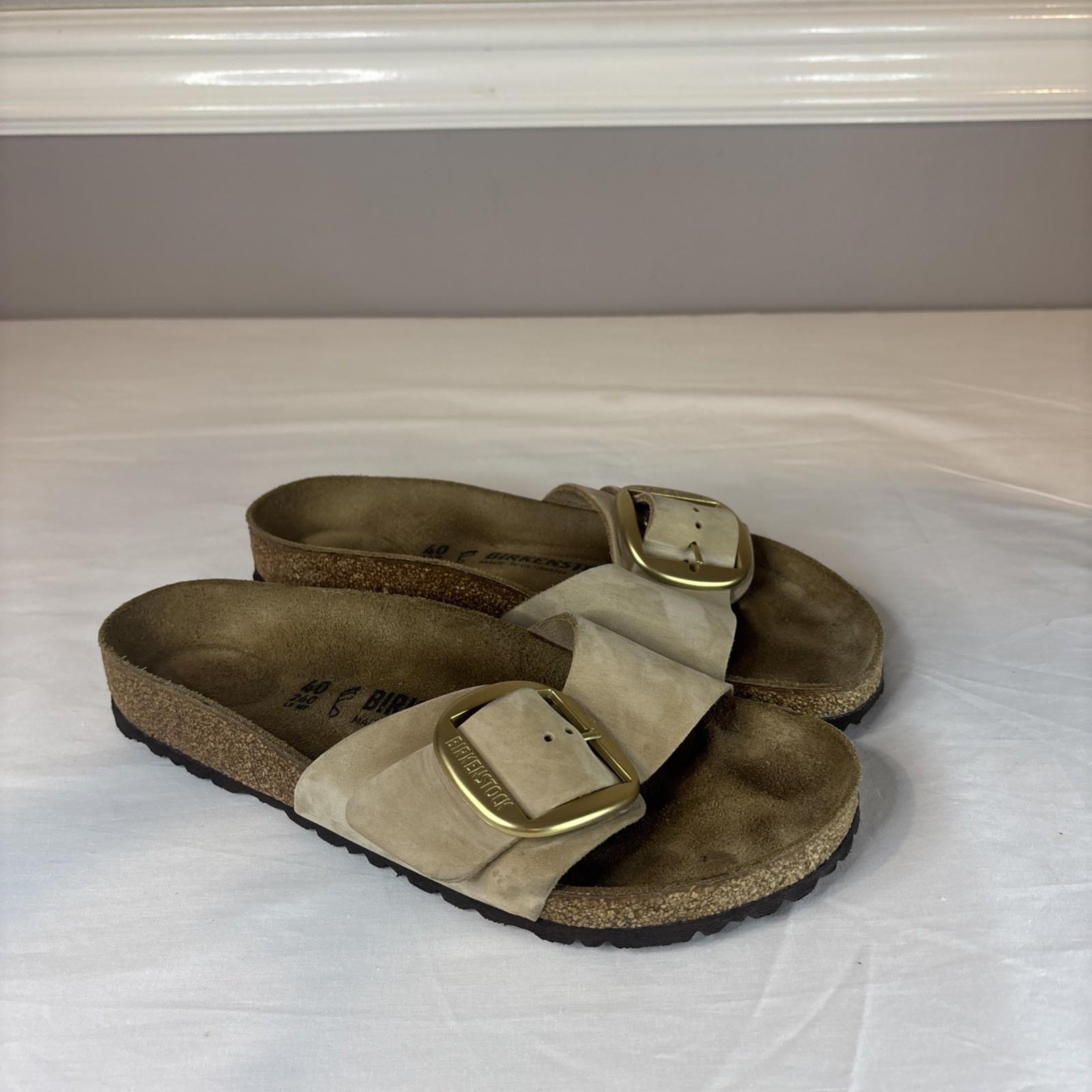 BIRKENSTOCK MADRID BIG BUCKLE SLIDE SANDAL SANDCASTLE SIZE 40 Ladies 9 Men 7