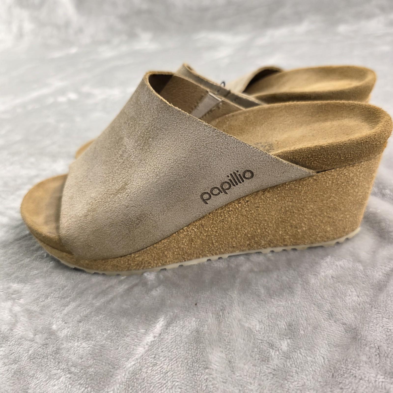 Birkenstock Papillio Namica Washed Metallic Suede Nar Size 38 Us 7.5 – 8