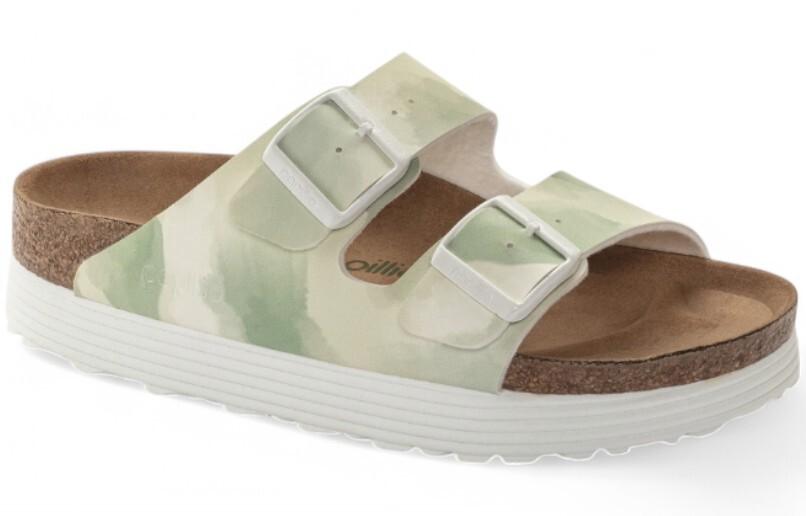 Birkenstock Papillio Arizona Grooved Sandals Watercolor Green US 7 Narrow  NIB