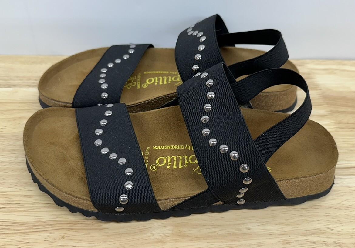 Birkenstock Papillio Caterina Stretch Wave Black Strap Summer Sandal L5 36