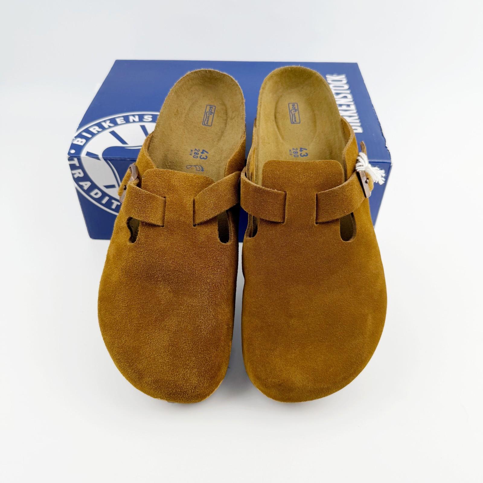Birkenstock Boston Suede Leather Soft Footbed Clog Mink Men Shoes EU Size 42-45