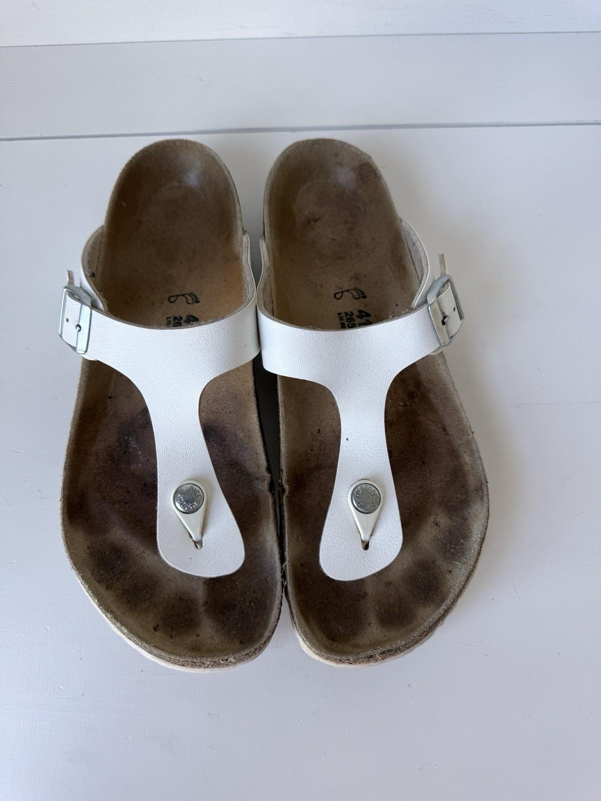 BIRKENSTOCK GIZEH BIRKO-FLOR THONG SANDALS SIZE 10 US / 41 EU White
