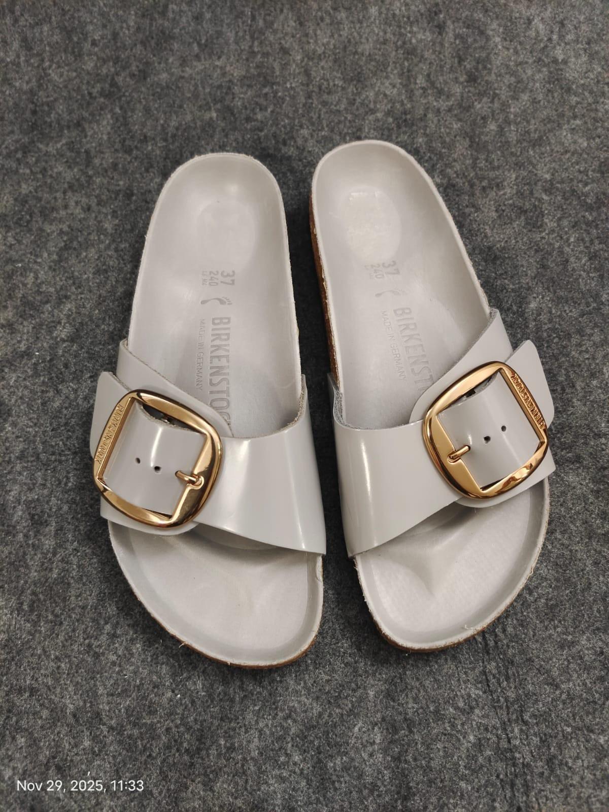 Birkenstock Madrid Big Buckle Slide Gray Size 37 US L6 M4 New Without Box