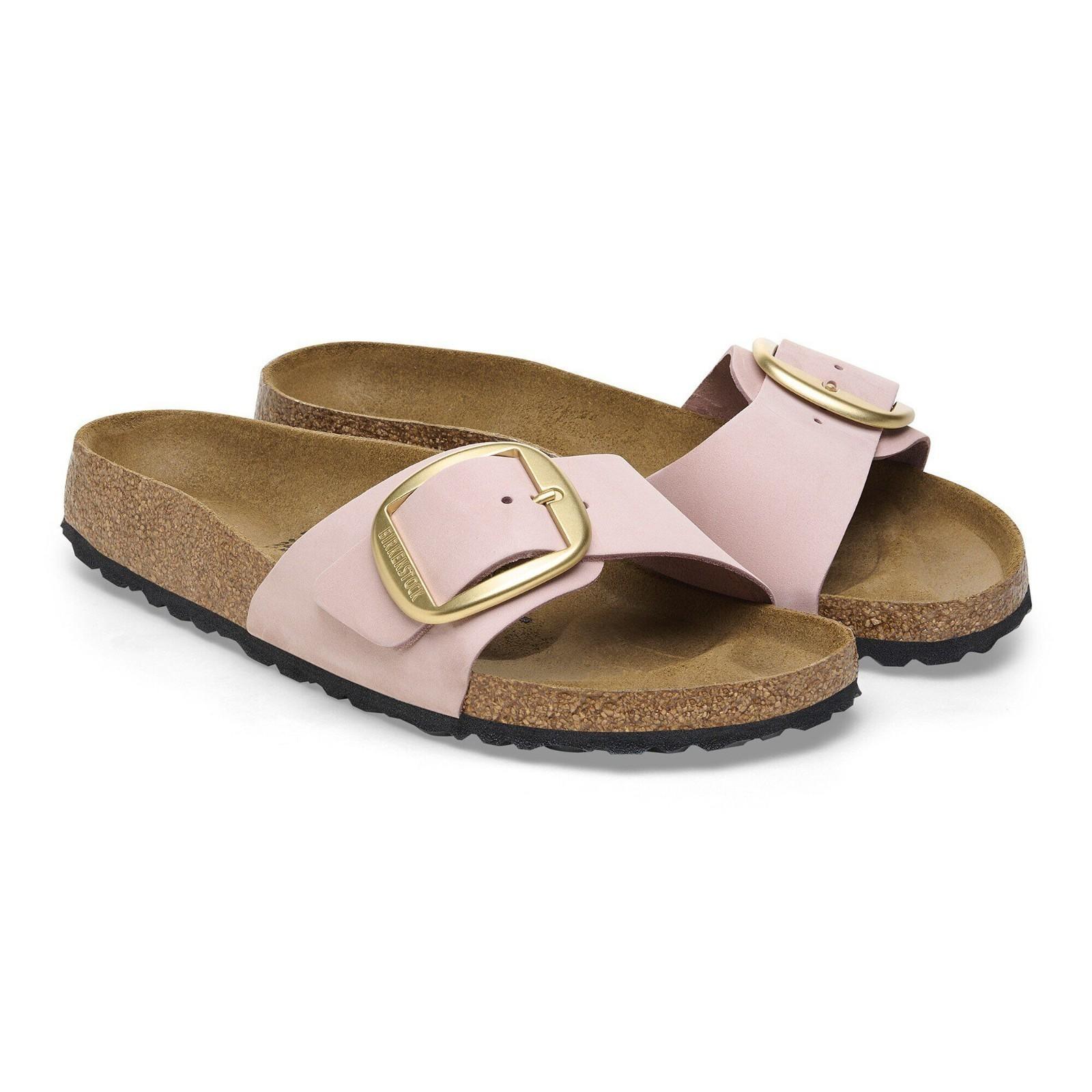 Birkenstock Madrid Big Buckle 1026943 Slide Womens 7 Soft Pink Nubuck Sandals