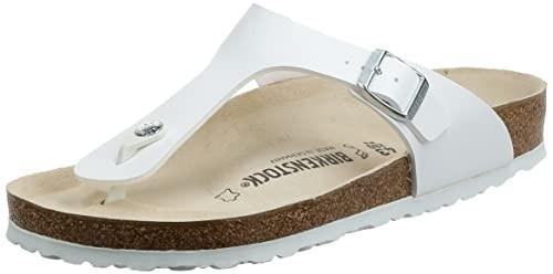 BIRKENSTOCK WOMEN’S GIZEH THONG SANDAL SIZE: MEN 10.5 – WHITE/BROWN