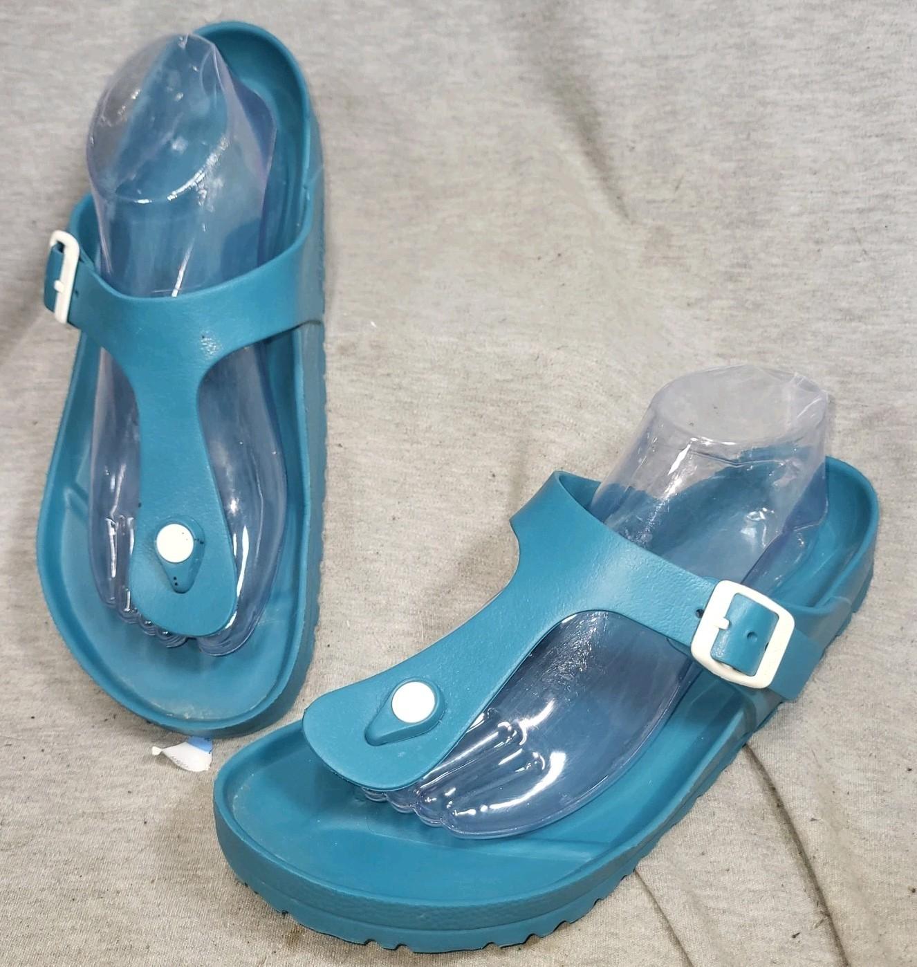 Birkenstock Gizeh EVA Teal Blue Sandals Size 41 Ladies 10 Mens 8