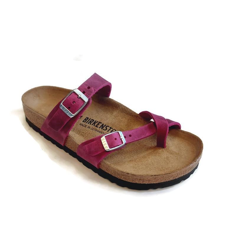 Birkenstock Mayari Womens 6 Oiled Leather Sandals EU 37 Festival Fuchsia Regular