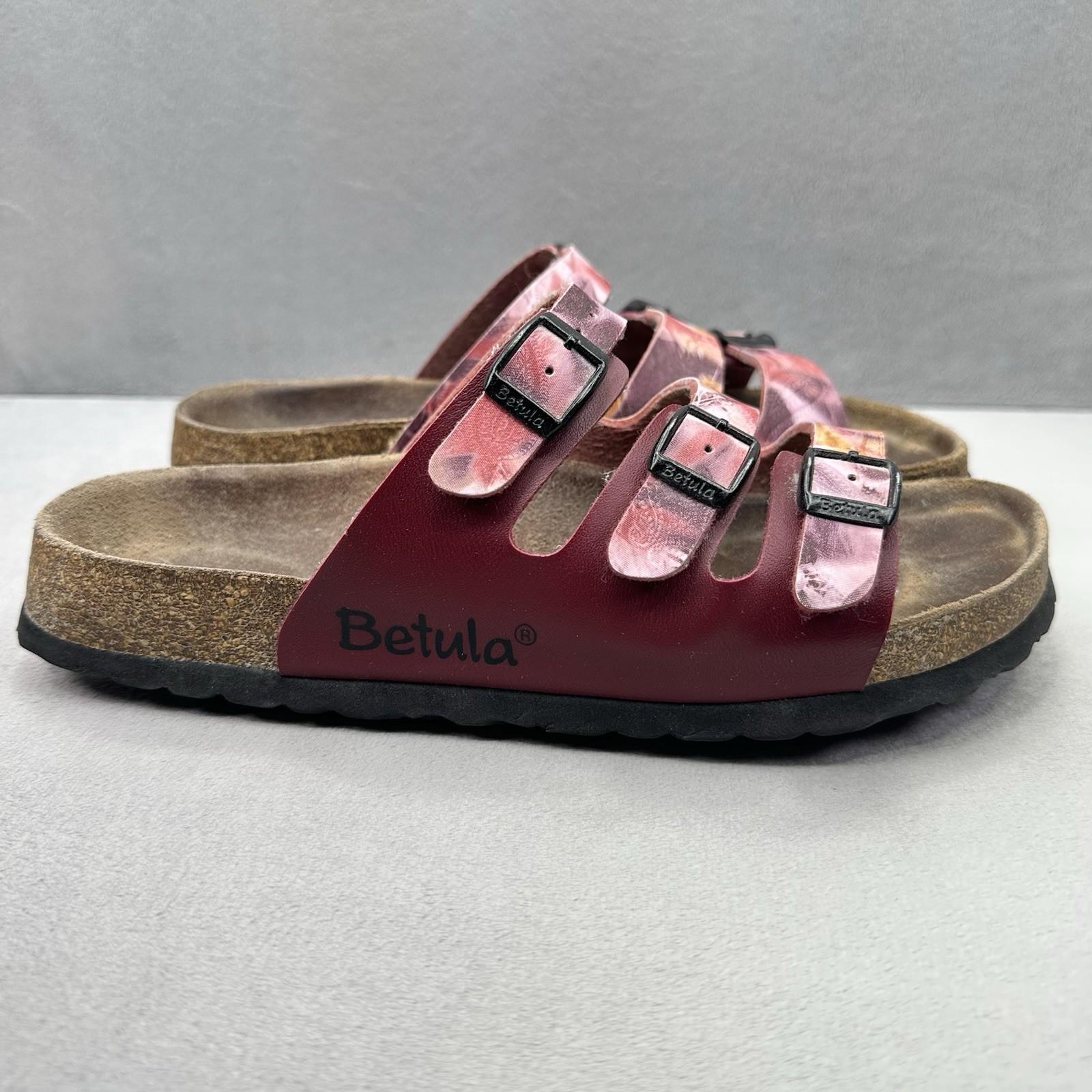 Betula by Birkenstock Florida Womens Size 8 (EU 39) Sandals Burgundy Leather