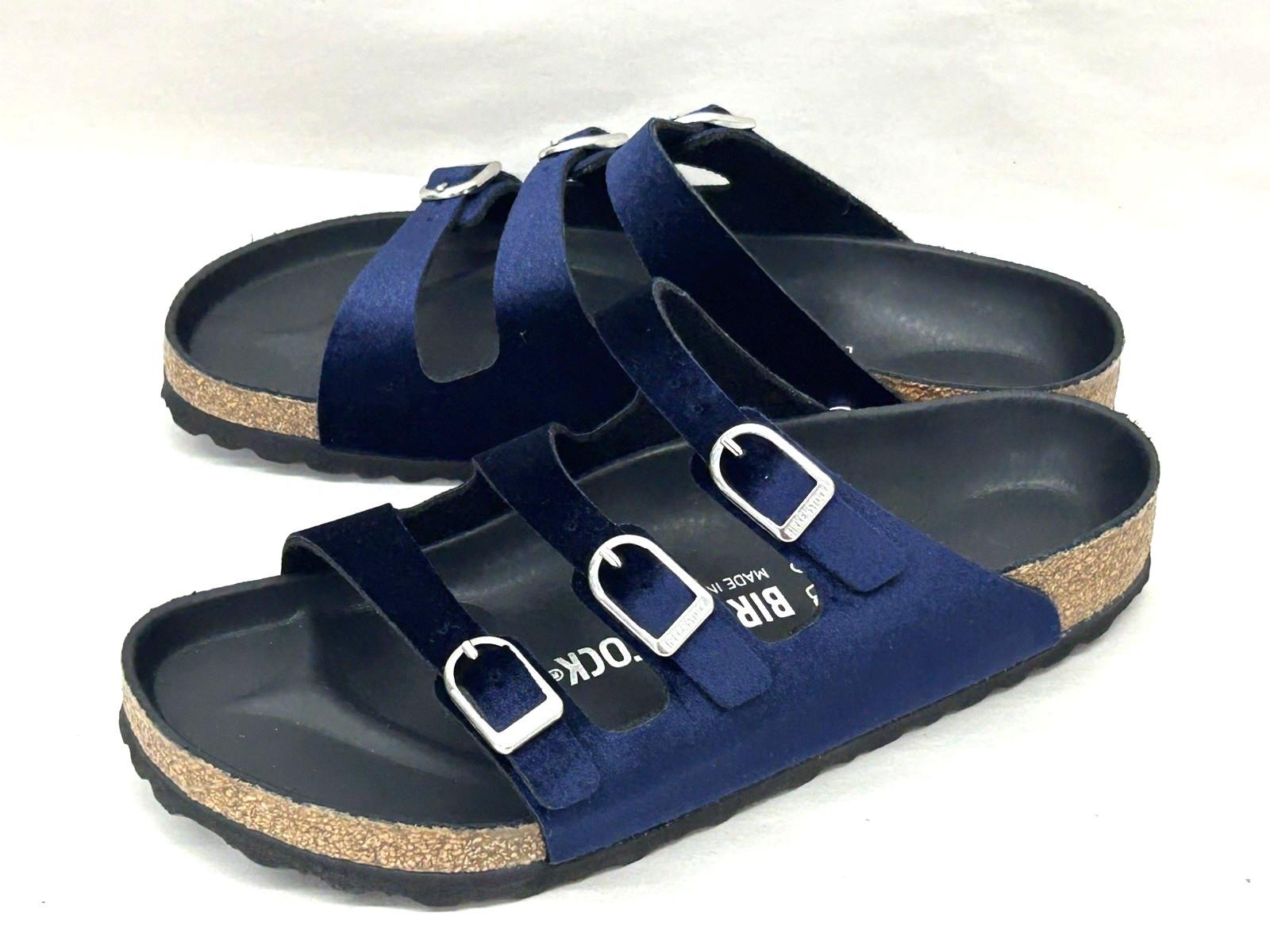 Birkenstock Florida Fresh Midnight Velvet Sandals EU 38 US 7 NWOB