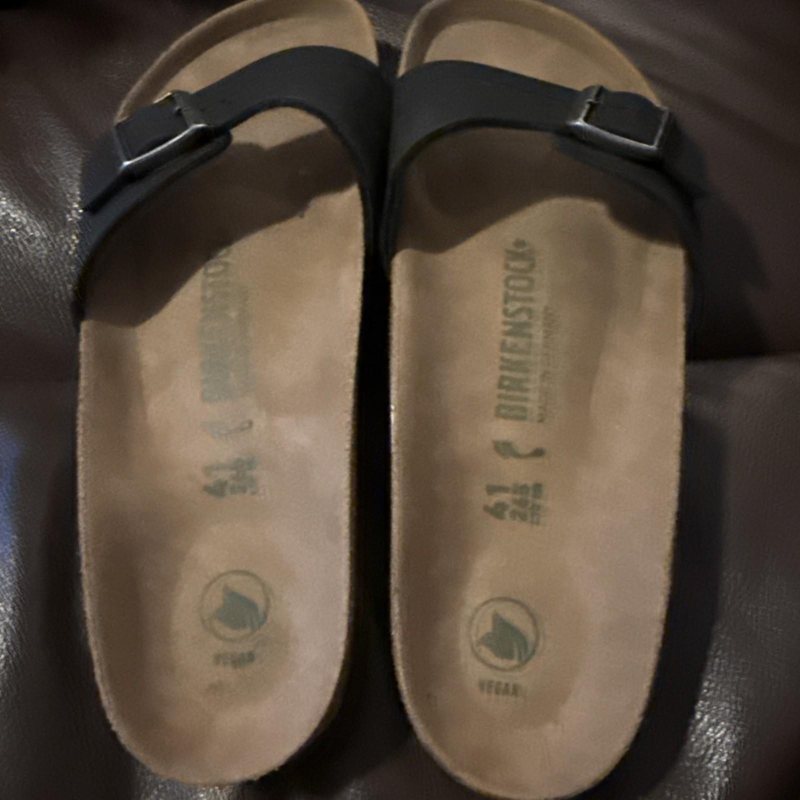 Birkenstock Madrid Black Slide Sandals Preowned