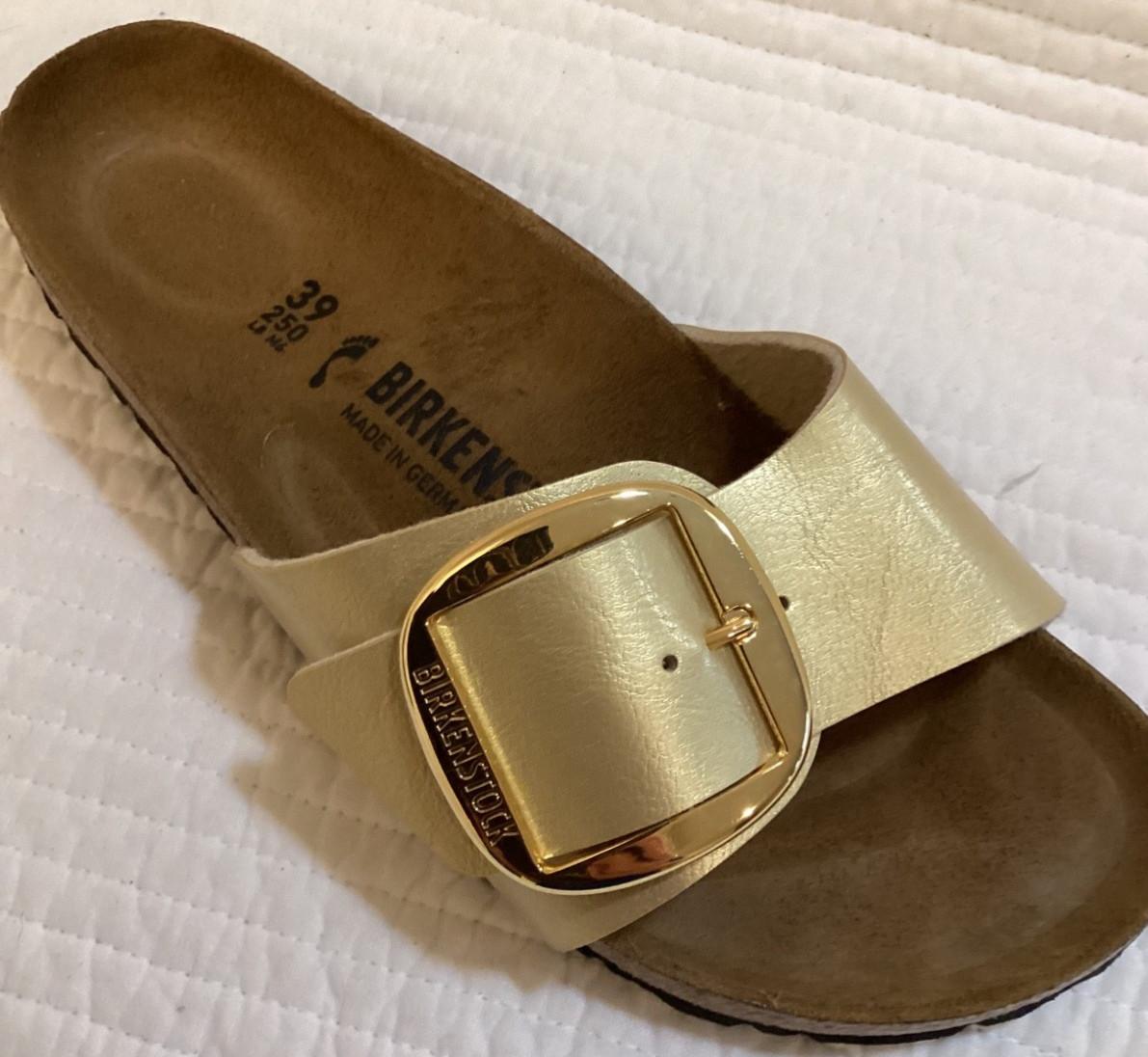 BIRKENSTOCK MADRID BIG BUCKLE BIRKO-FLOR GRACEFUL GOLD 39 L 8 Narrow